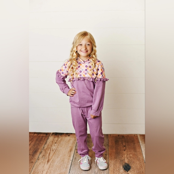 Other - Purple and Multicolor Hooded Dress for Kids